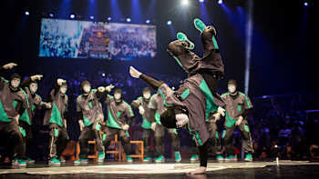 Jabbawoockeez perform at the Red Bull BC One World Final at Hammerstein Ballroom in New York, USA, on November 12, 2022