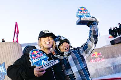 Mela Stalker and Maddox Matte celebrate at Red Bull Heavy Metal in Montreal