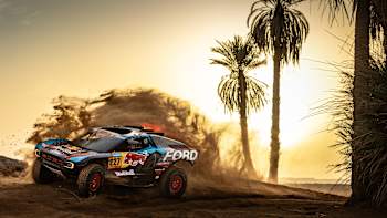Mitch Guthrie Jr tests the Ford Raptor T1+ for Dakar 2025 in Merzougha, Morocco