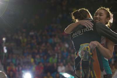 Die koreanische Kletterin Jain Kim posiert am 19. Mai 2014 in Innsbruck, Österreich für ein Porträt.