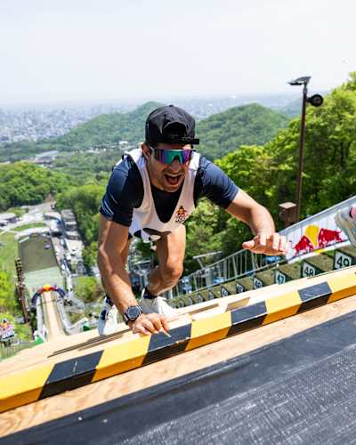 Wil Dasovich competes at the Red Bull 400 Ascent at the Mt. Okura Ski Jump Stadium in Sapporo, Japan on March 15, 2026.