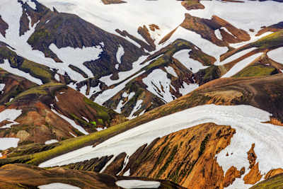 Die Rhyolit Berge auf dem Landmannalaugar Weg