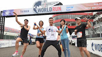 Participants seen during the sixth edition of the Wings for Life World Run in Taichung, Taiwan on May 5, 2019.