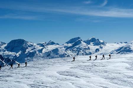 Skitourers in the Patrouille des Glaciers