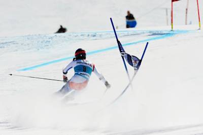Skifahrerin Dominique Gisin beim Weltcup-Rennen in St Moritz