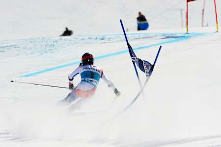 Dominique Gisin at the World Cup race in St Moritz