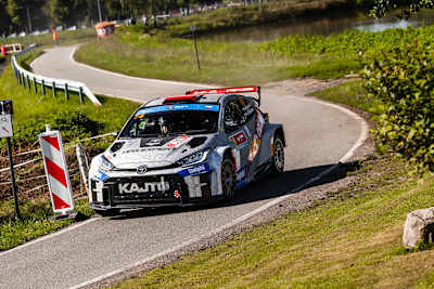 Top-three stage times were frequent on day two in Poland