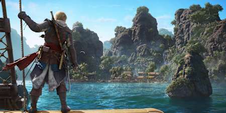 Le pirate Edward sur son bateau dans le jeu Assassin's Creed Black Flag Resynced.