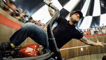 Rhett Giordano rides the Wall of Death in Wildwood, New Jersey.