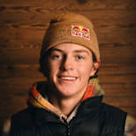 Jake Canter poses for a portrait at Red Bull Stomping Ground in Saas Fee, Switzerland on October 7, 2020.