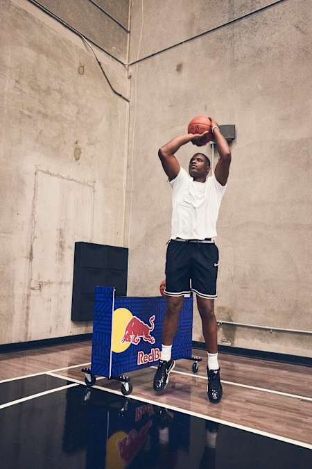 Lethal Shooter in basketball action. 