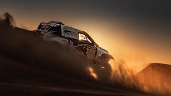 Seth Quintero and Dennis Zenz at the Dakar Rally 2024 in Saudi Arabia on November 8, 2023