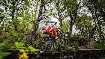 Pedro Burns performs during his Solar Eclipse ride at Volcan Villarrica near Pucon, Chile on December 14, 2020