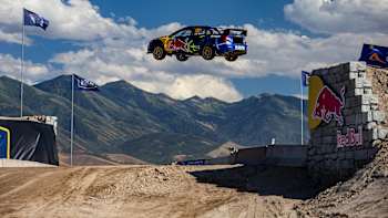 Travis Pastrana competes at the 2019 Nitro World Games at Utah Motorsports Campus in Salt Lake City, Utah, USA on August 17, 2019.