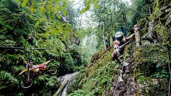 Wade Young performs during the first off-road day ofRed Bull Romaniacs in Sibiu, Romania on July 24, 2024