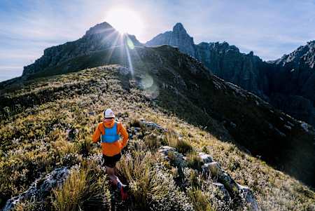 Ryan Sandes running in RAW 100 in Jonkershoek Nature Reserve, South Africa.