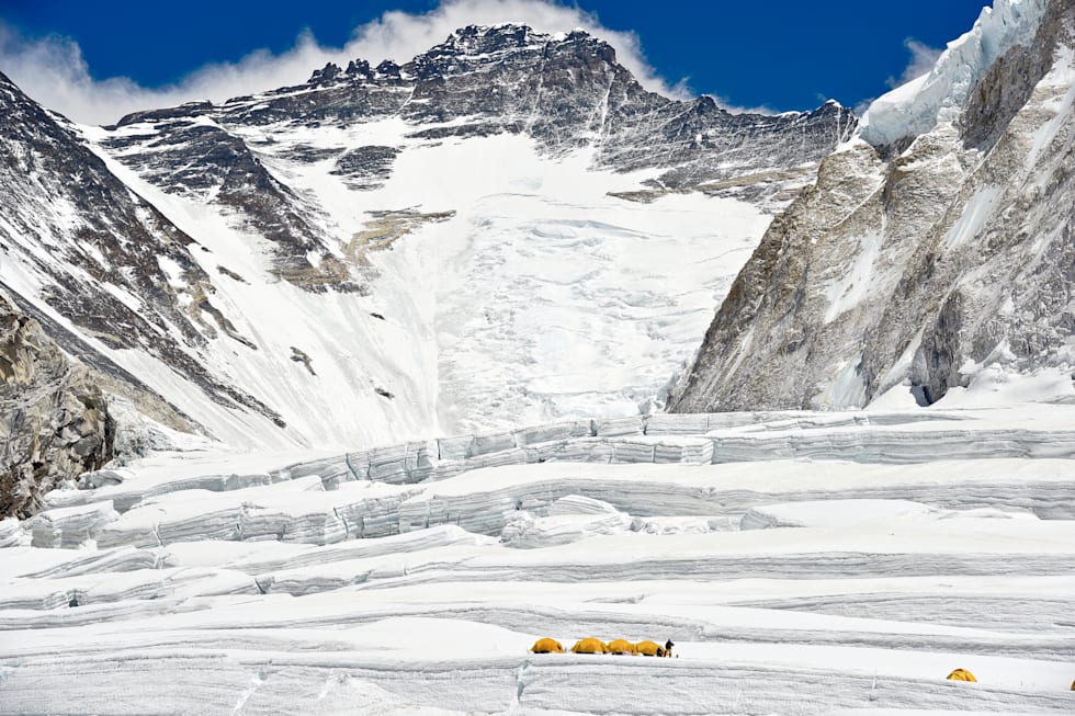 In the shadow of a giant: camp one on the Nepal side of Everest, April 2016