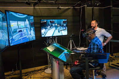 David Nelson and GZA at the MxR Lab in Los Angeles, California in 2015