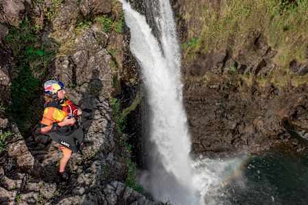 Dane Jackson kayaks near Hilo, Hawaii, USA, on 11 January, 2017.
