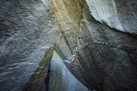 Mike Foley climbs at Squamish, Canada