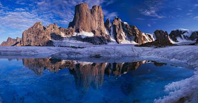 Mount Asgard in Canada's Baffin range, a big wall climbing area of world renown.