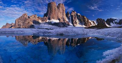 Mount Asgard in Canada's Baffin range, a big wall climbing area of world renown.