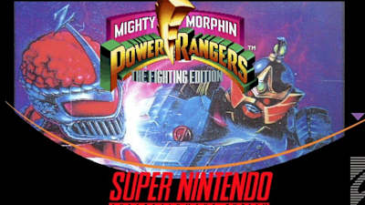 Imagem da case do jogo Mighty Morphin Power Rangers: The Fighting Edition com um Megazord dando a porrada em um vilão