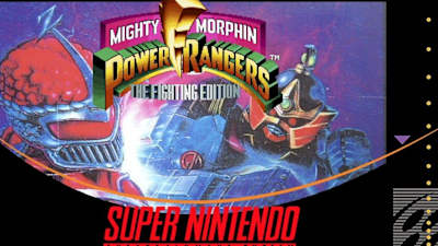 Imagem da case do jogo Mighty Morphin Power Rangers: The Fighting Edition com um Megazord dando a porrada em um vilão