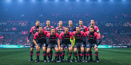 A team photo of 11 versions of Zlatan Ibrahimović in EA FC 26.