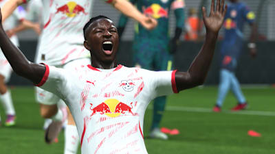 RB Leipzig's Amadou Haidara celebrates in FC 25.