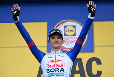 Giulio Pellizzari on the Deutschland Tour podium