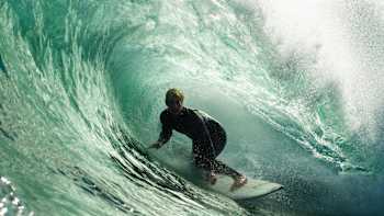 Surfer Jed Mattinson pulls into a righthand barrel at North Point, one of West Oz's best – and, now, most popular –&nbsp;pointbreaks.