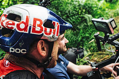 Checking the shots on Danny MacAskill's Wee Day Out