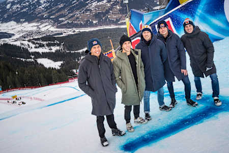 Alex Albon, Pierre Gasly, Daniil Kvyat, Max Verstappen und Pol Espargaro