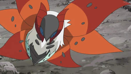 An image of the Volcarona character from Pokémon
