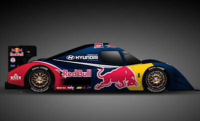 Studio photo of the Hyundai Genesis PM580 for Pikes Peak Hill Climb 2010.