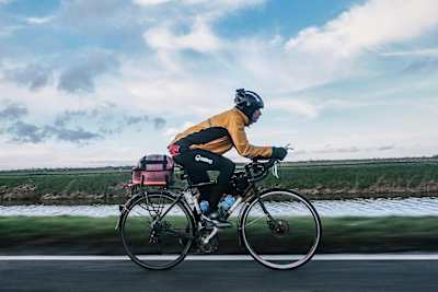 Steve Abraham rides his bike