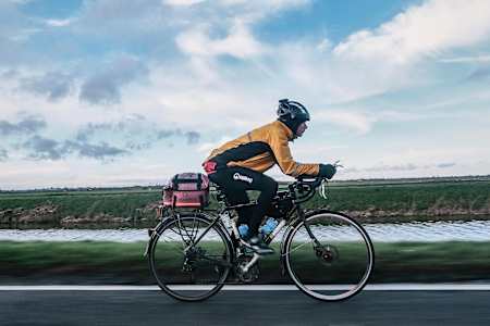 Steve Abraham rides his bike