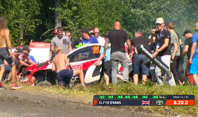 Fans help Elfyn Evans back onto the stage