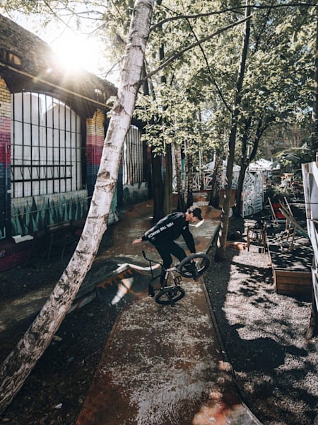 Matthias Dandois performs at the Red Bull Rising Talent 2018 workshop in Berlin, Germany on May 24, 2018.