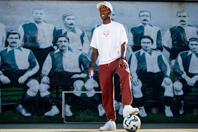 Spain forward Nico Williams poses for a portrait in Bilbao, Basque Country, Spain. 