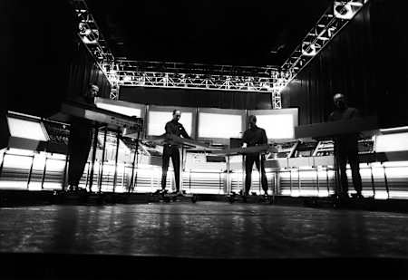 The Man Machine in full flow in 1991 as Kraftwerk perform a live set