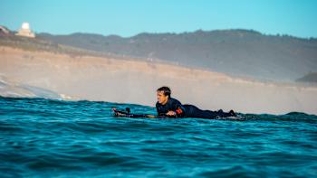 Kai Lenny surfs the famous Mavericks spot at Princeton-by-the-Sea, California, USA, on December 8, 2020.