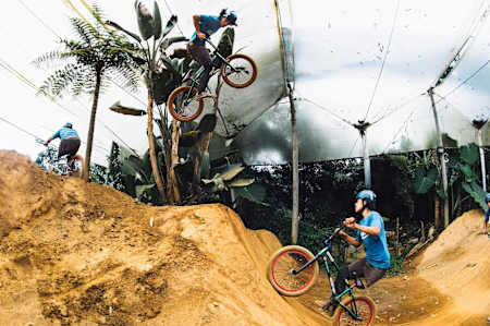 Julián Molina does a trick while filming Ride to Live