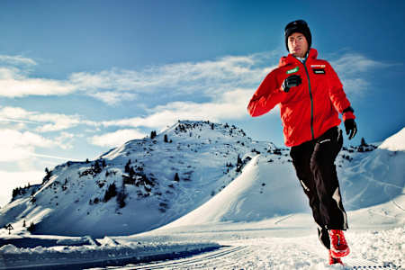 Kilian Jornet training on the glacier.