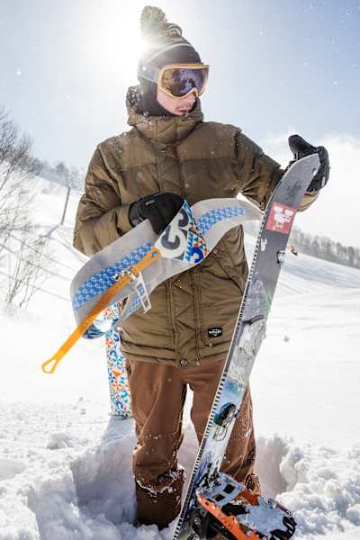 Fredi Kalbermatten sets up his splitboard in Hakuba -The Book of John J 2