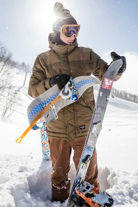 Fredi Kalbermatten sets up his splitboard in Hakuba -The Book of John J 2