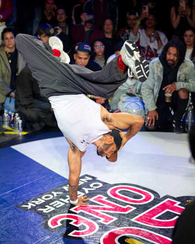 B-Boy Gravity competes at Red Bull BC One Cypher New York.
