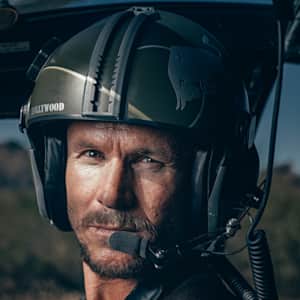Felix Baumgartner of Austria poses for a photograph at the Flying Crown Ranch near Casa Grande, Arizona, United States on October 6, 2017.