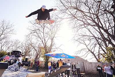 Ryan Sheckler performs a demo for the crowd at a Sheckler Foundation 'Be The Change' event for Maple Built in Nashville, TN, USA on 16 November, 2019.
